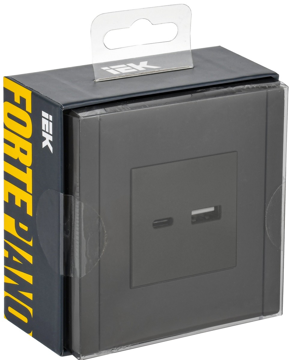 IEK FORTE&PIANO Серый Розетка IEK FORTE&PIANO Серый USB A+C 18Вт FP351