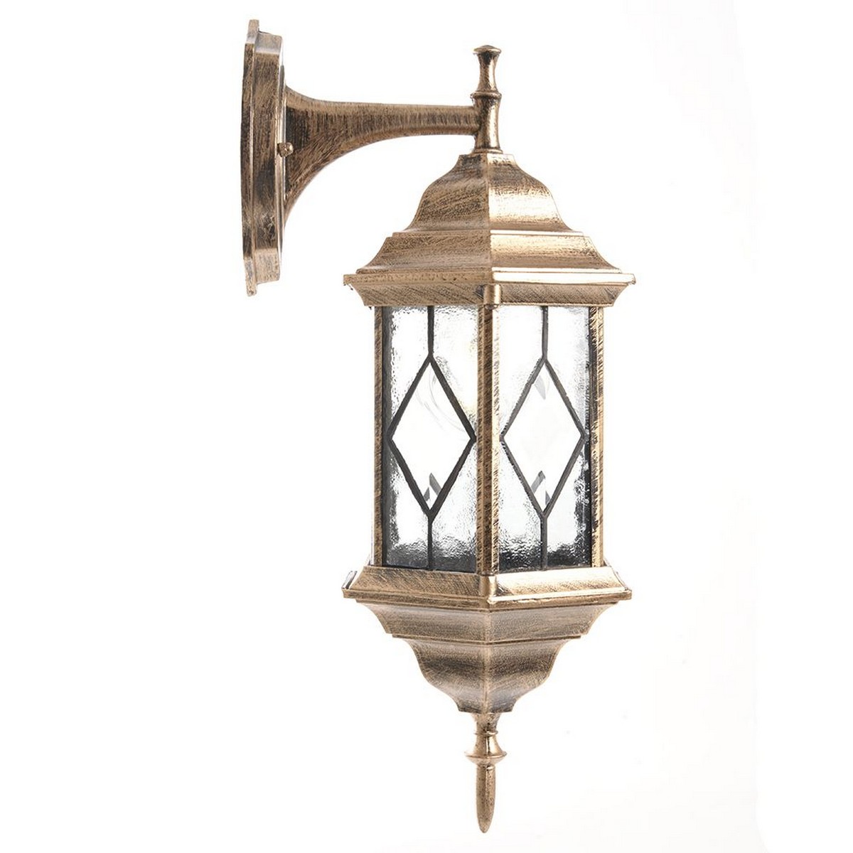 Уличные настенные светильники Светильник садово-парковый Feron PL122 на стену вниз 60W E27 черное золото 11344 