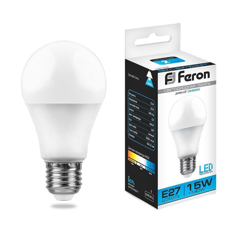 E27 Лампа светодиодная Feron LB-94 E27 15W 6400K 230V 25630 