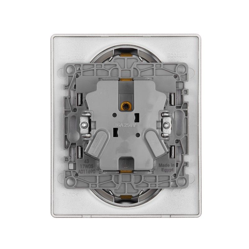 Legrand Etika Антрацит Розетка электрическая Legrand Etika антрацит 2-ая с/з, винт. клеммы, 16А, 250 В 672623