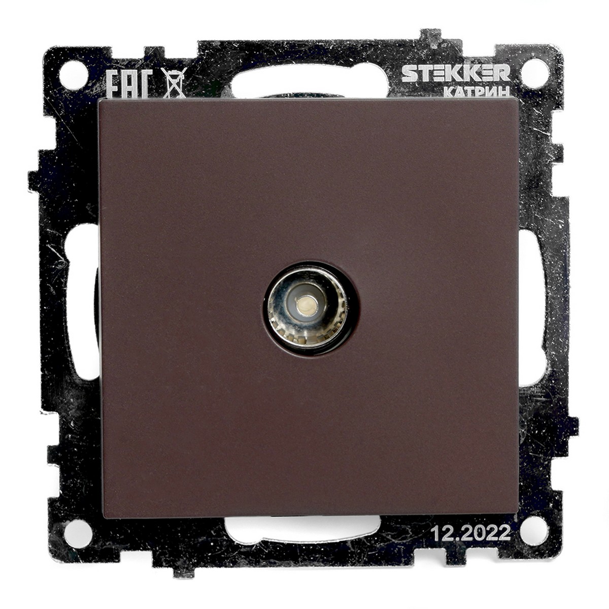 Катрин - Розетки и выключатели Stekker Розетка телевизионная 1-местная STEKKER GLS00-7108-04 75 Ом 5-862МГц Катрин шоколад 49024