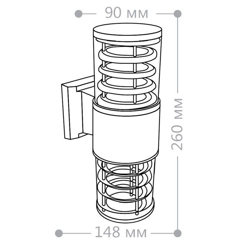 Уличные настенные светильники Светильник садово-парковый Feron DH0802 на стену вверх/вниз  2*E27 230V серый 6299 