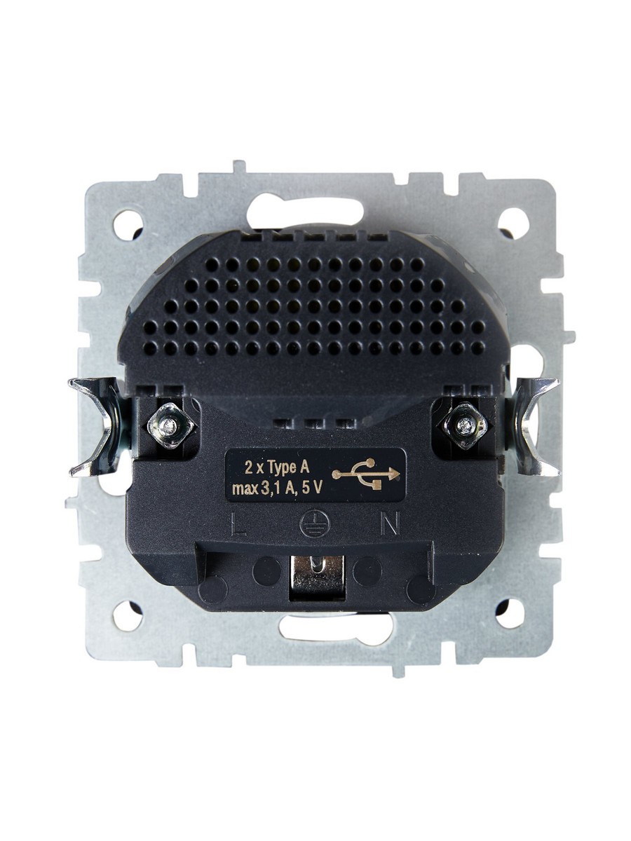 IEK Brite Бронза Розетка IEK BRITE с с/з и шторками 16А с USB A+A 3,1А РЮш10-2-БрТБ бронза BR-R14-16-U21-D31-K45