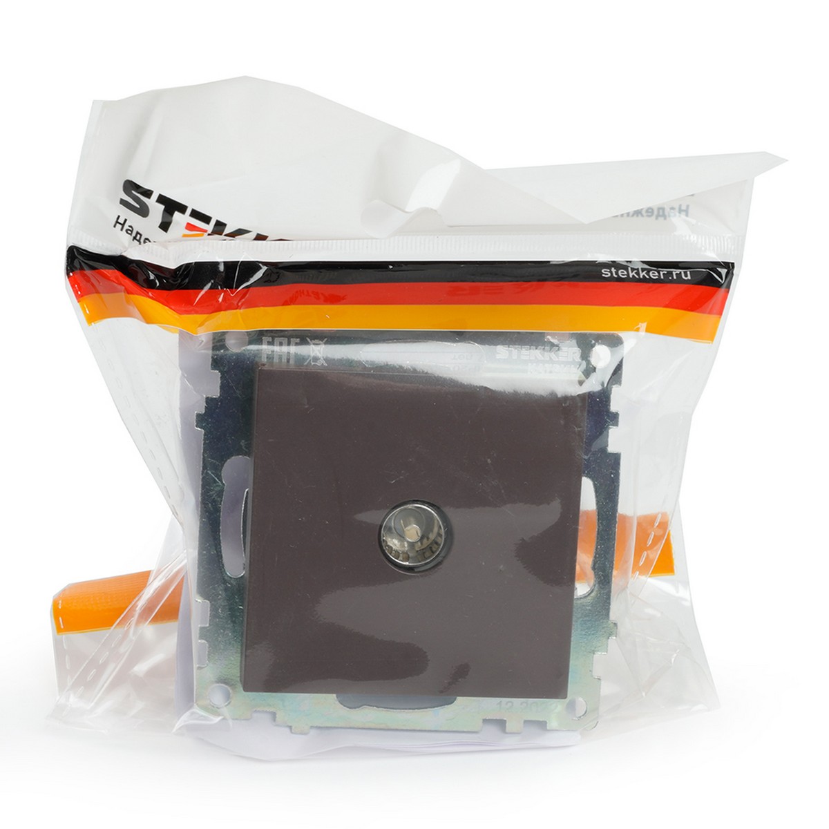 Катрин - Розетки и выключатели Stekker Розетка телевизионная 1-местная STEKKER GLS00-7108-04 75 Ом 5-862МГц Катрин шоколад 49024