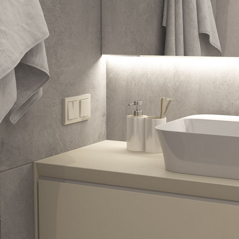 Werkel айвори матовый Выключатель Werkel двухклавишный проходной (слоновая кость) W1122062 old