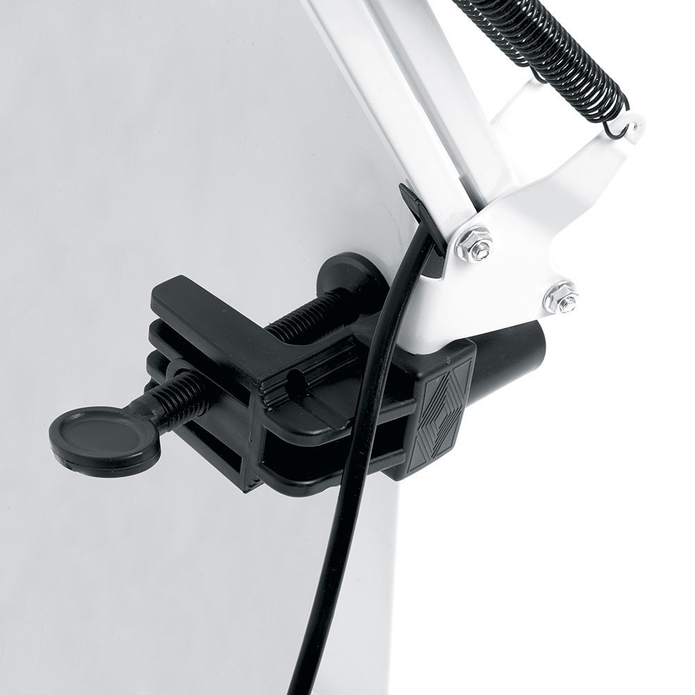 Настольные лампы Настольная лампа Feron DE1430 60W 230V под лампу E27 на струбцине белый 24232 