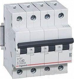 4 полюсные (четырехполюсные) Автоматический выключатель Legrand RX3 4P 40A (С) 4,5kA 419745 