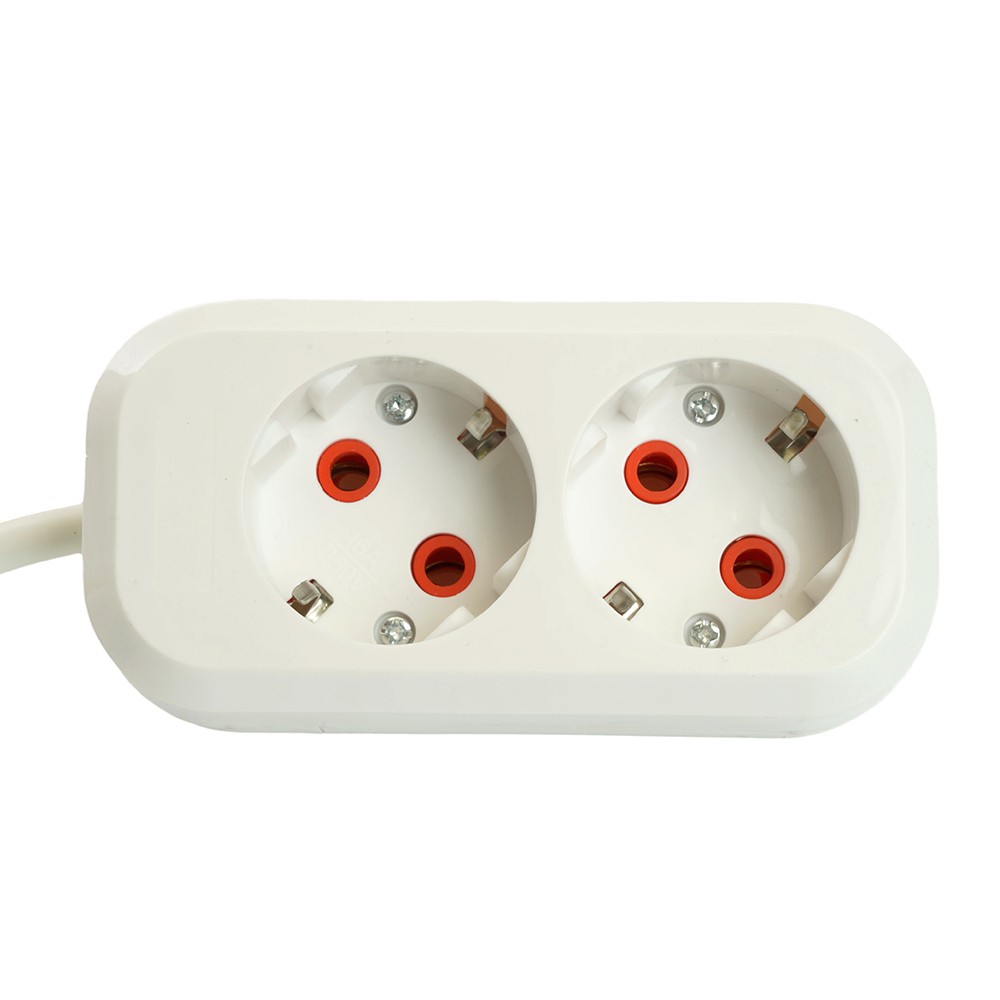 Колодки и удлинители, тройники Удлинитель STEKKER двухместный с/з HM06-21-07 7м Home (У10-001) белый 49342 