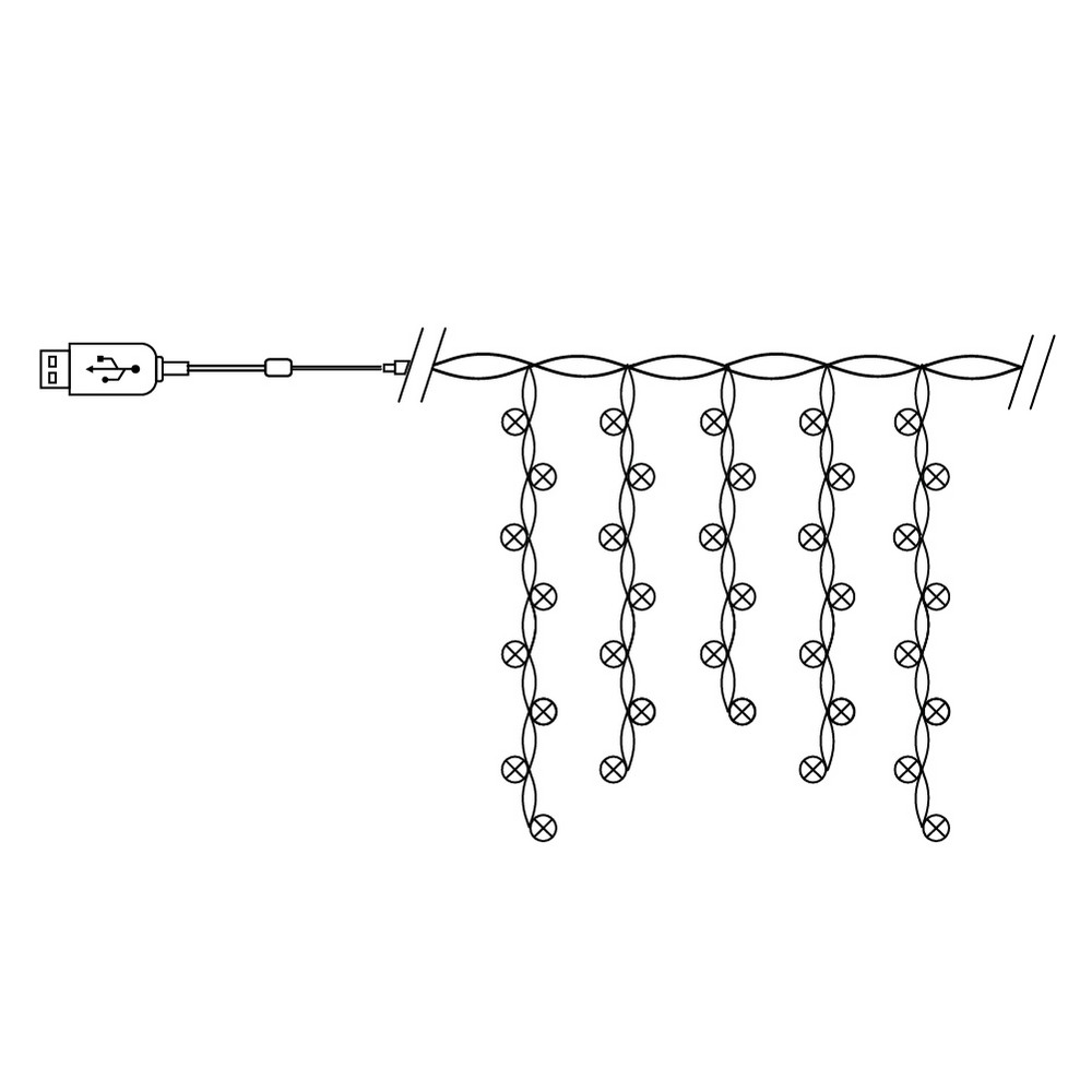 Светодиодная гирлянда Feron CL21 занавес статичная 3*2м + 3м 230V 2700К 220V 32338