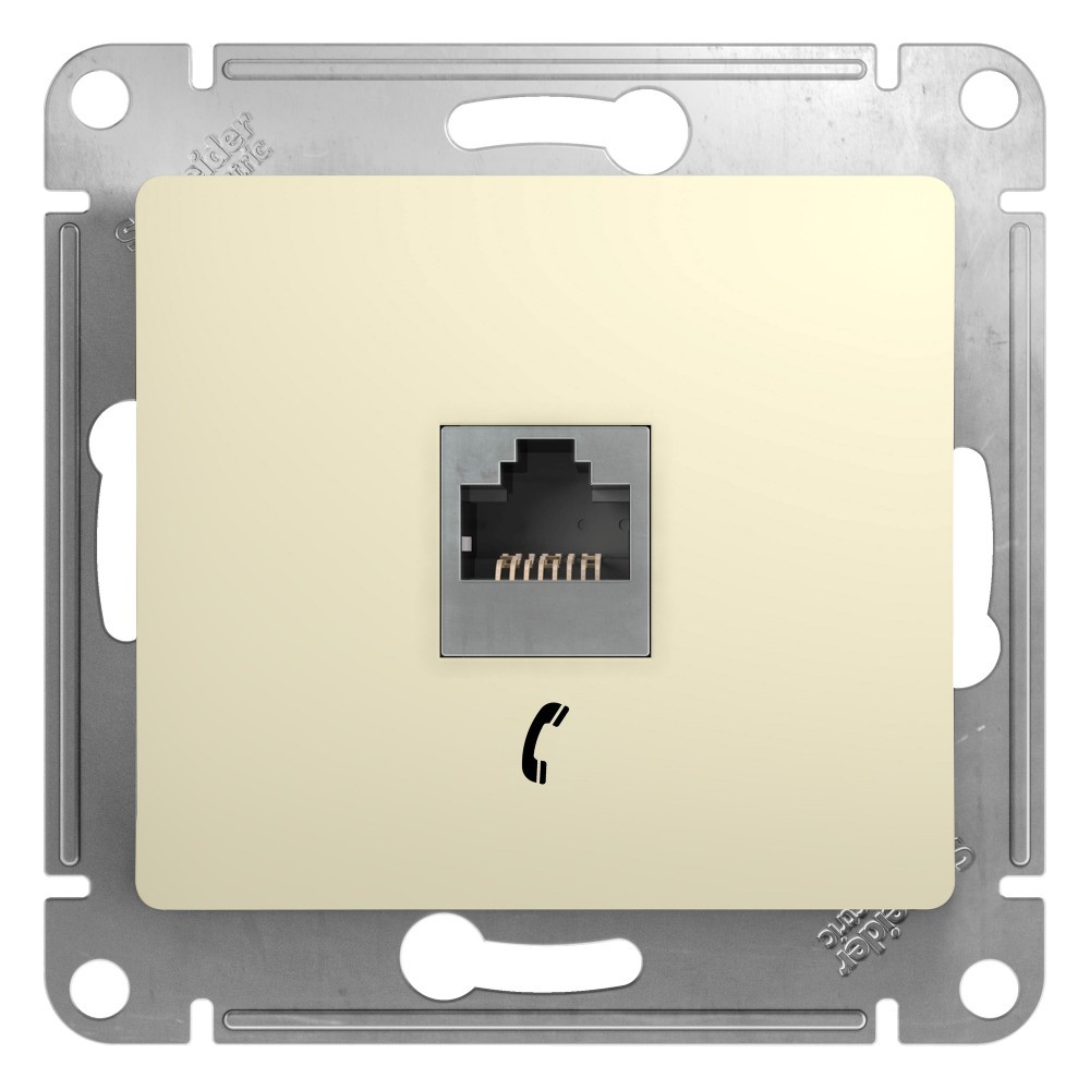 Glossa Бежевый Розетка телефонная Systeme Electric Glossa Бежевый RJ11 GSL000281T