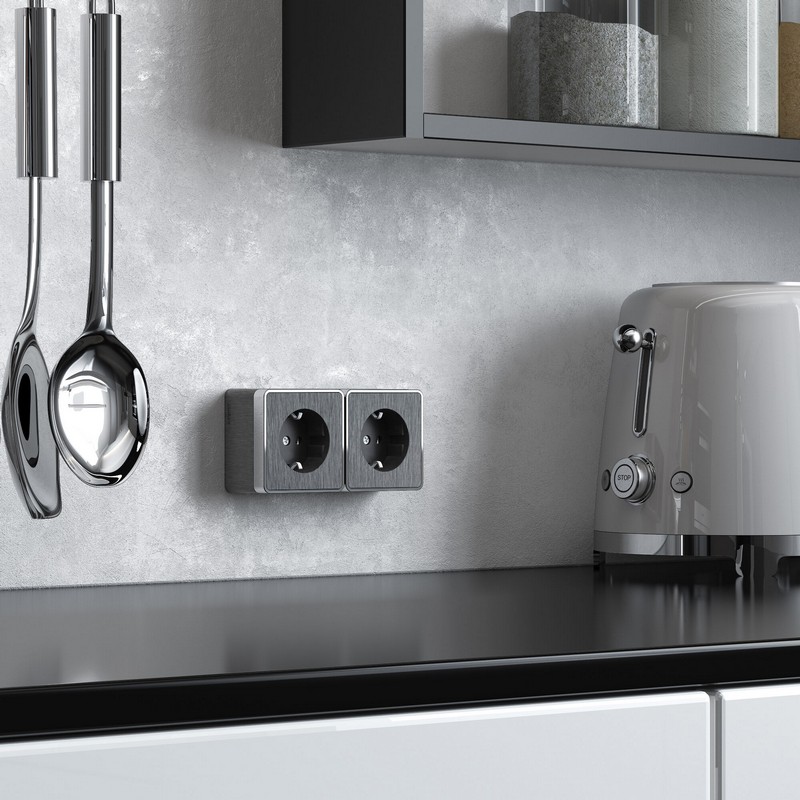 Werkel Gallant графит рифленный Розетка Werkel с заземлением Gallant (графит рифленый) W5071004