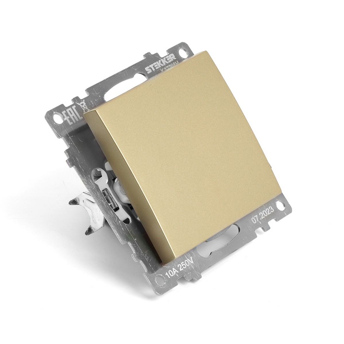 Катрин - Розетки и выключатели Stekker Выключатель 1-клавишный STEKKER GLS10-7103-08 250V 10А Катрин золото 49213
