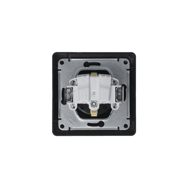 Glossa Антрацит Розетка Systeme Electric Glossa Антрацит с заземлением, 16А, в сборе GSL000742