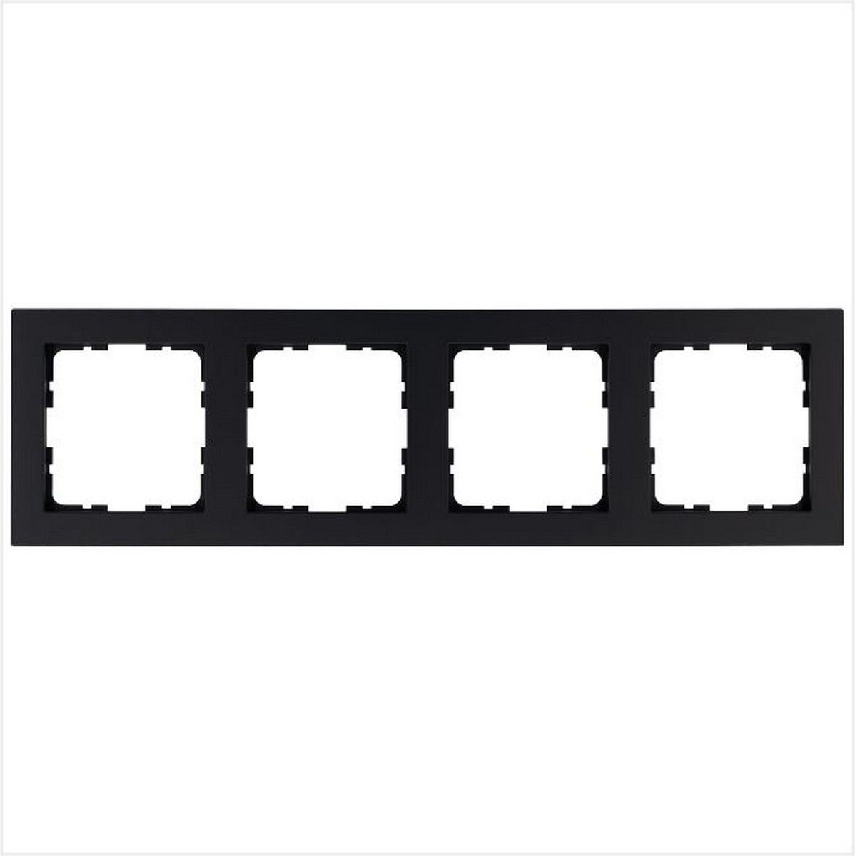 JASMART G - розетки и выключатели Рамка JASMART G-Classic 4-постовая черный матовый (soft touch) G1004PB