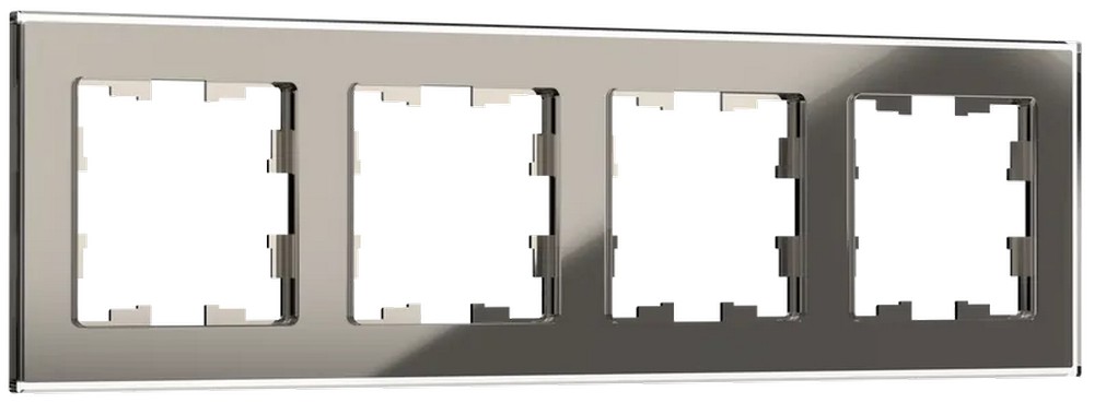 IEK Brite Рамки Рамка IEK BRITE 4-местная РУ-4-2-БрД стекло дымчатый BR-M42-G-K30