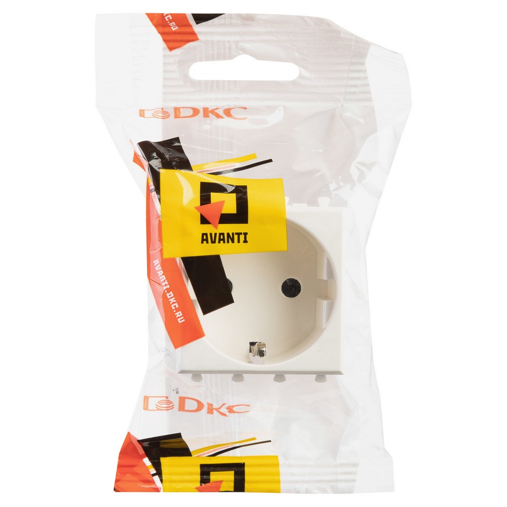 DKC Avanti механизмы Белое облако Розетка модульная DKC Avanti 2P+E с з/ш "Белое облако" 2 модуля 4400002