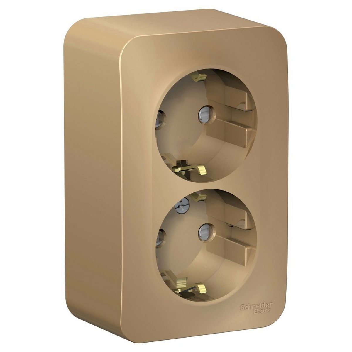 Blanca титан розетки и выключатели Розетка SE Blanca 2-ая Титан наружный с/з со шторками изолир. пластина BLNRA011214