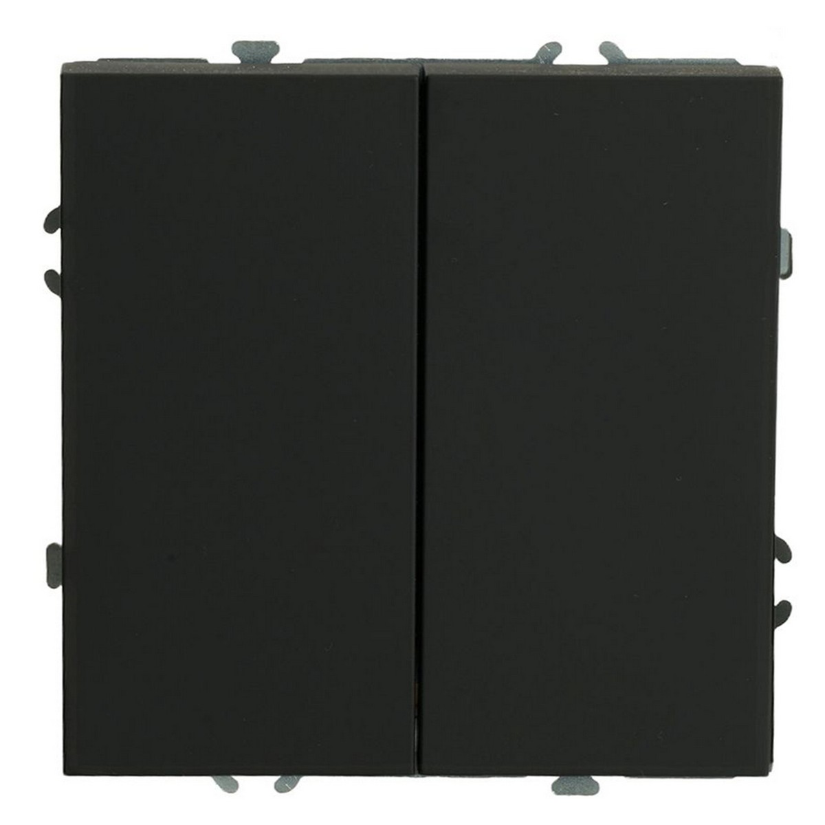 Эмили - Розетки и выключатели Stekker Выключатель 2-клавишный самозажимной STEKKER Эмили RSW10-5104-05ZK черный уголь soft touch