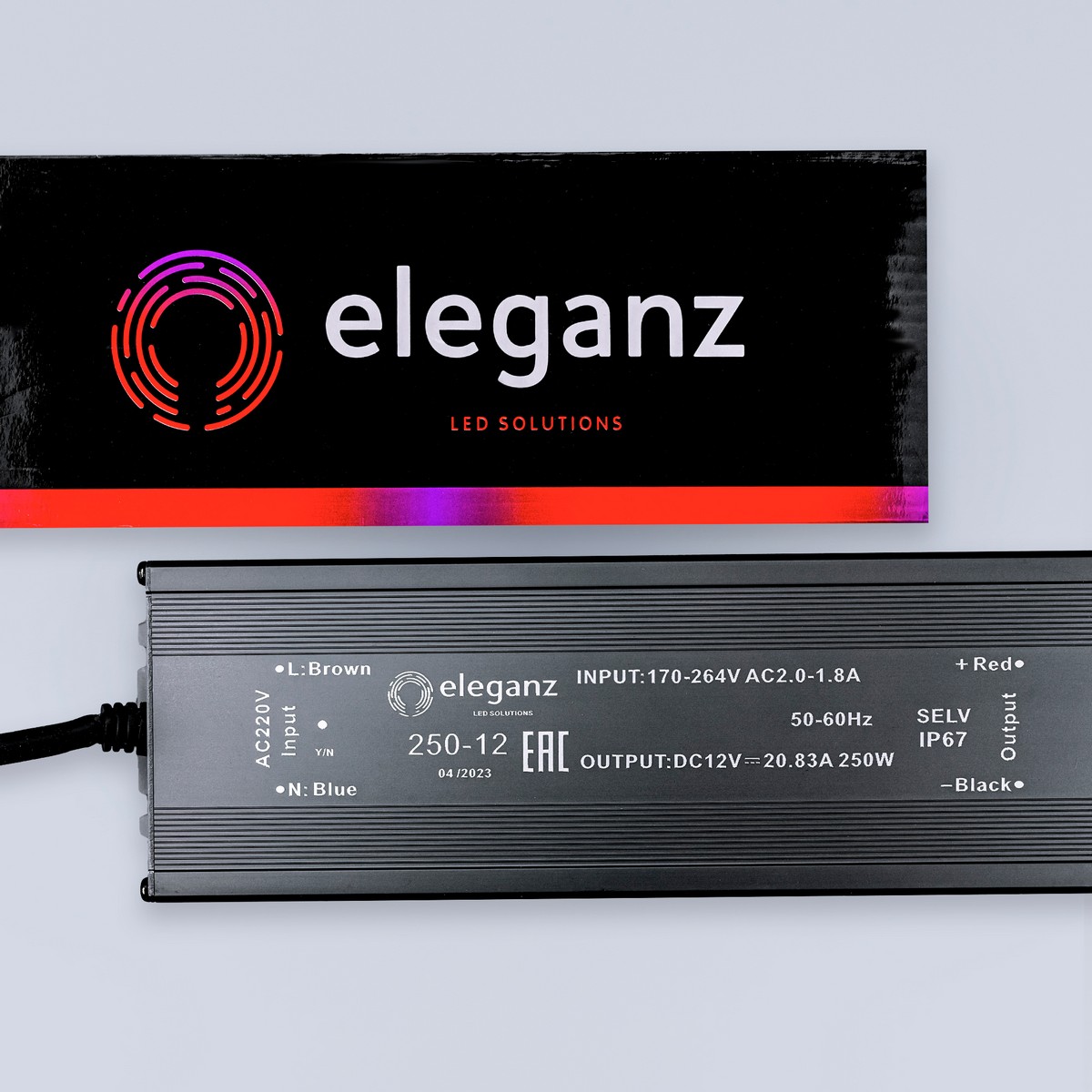 Блоки питания для светодиодной ленты Блок питания для светодиодной ленты Eleganz 12V 250W IP67 герметичный 1189 