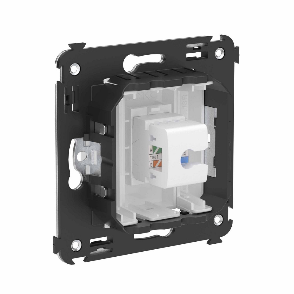 DKC Avanti механизмы Белое облако Телефонная розетка DKC Avanti RJ-12 без шторки в стену одинарная "Белое облако" 4400613