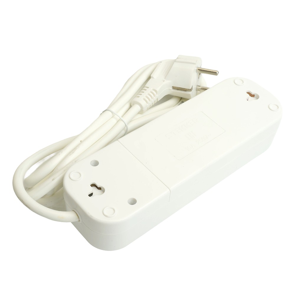 Колодки и удлинители, тройники Удлинитель STEKKER трехместный с/з с выключ. HM07-31-02 2м Home (У16А-002) белый 49353 