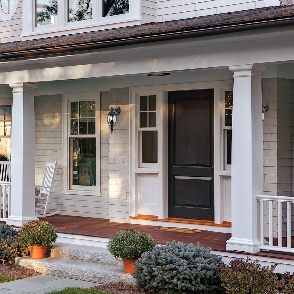 Уличные настенные светильники Светильник садово-парковый Feron PL8102 восьмигранный на стену вниз 100W E27 230V черный 11098 