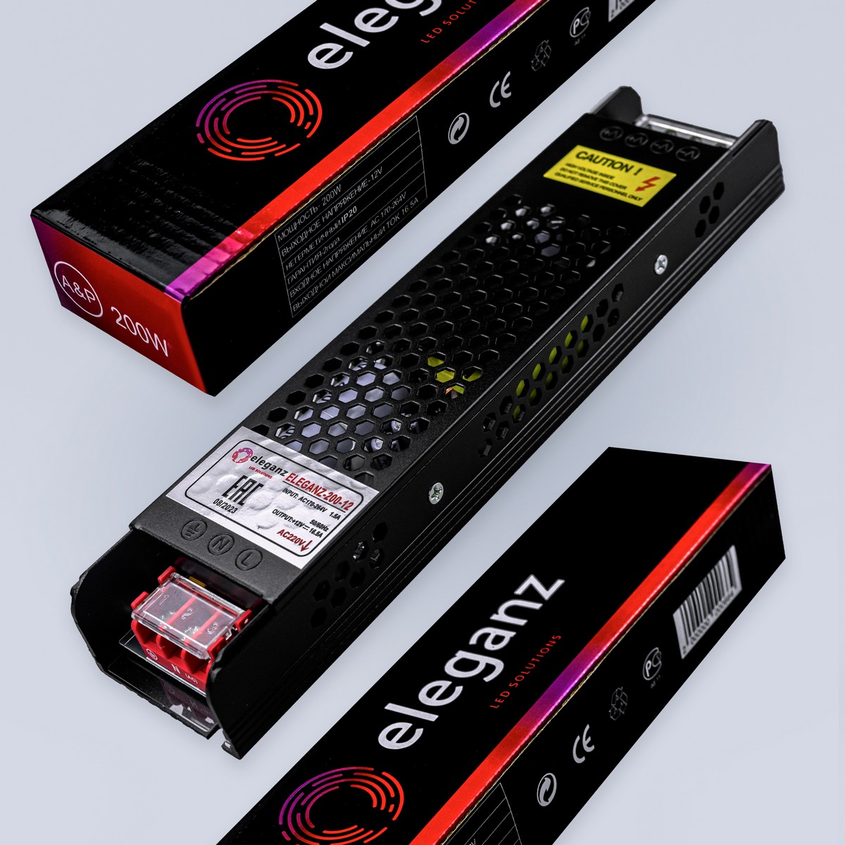 Блоки питания для светодиодной ленты Блок питания для светодиодной ленты Eleganz 12V 200W IP20 сверхузкий 1107 