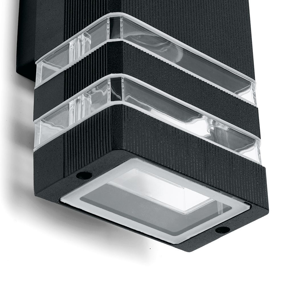 Уличные настенные светильники Светильник садово-парковый Feron DH0807 на стену вверх/вниз  E27 230V черный 41154 