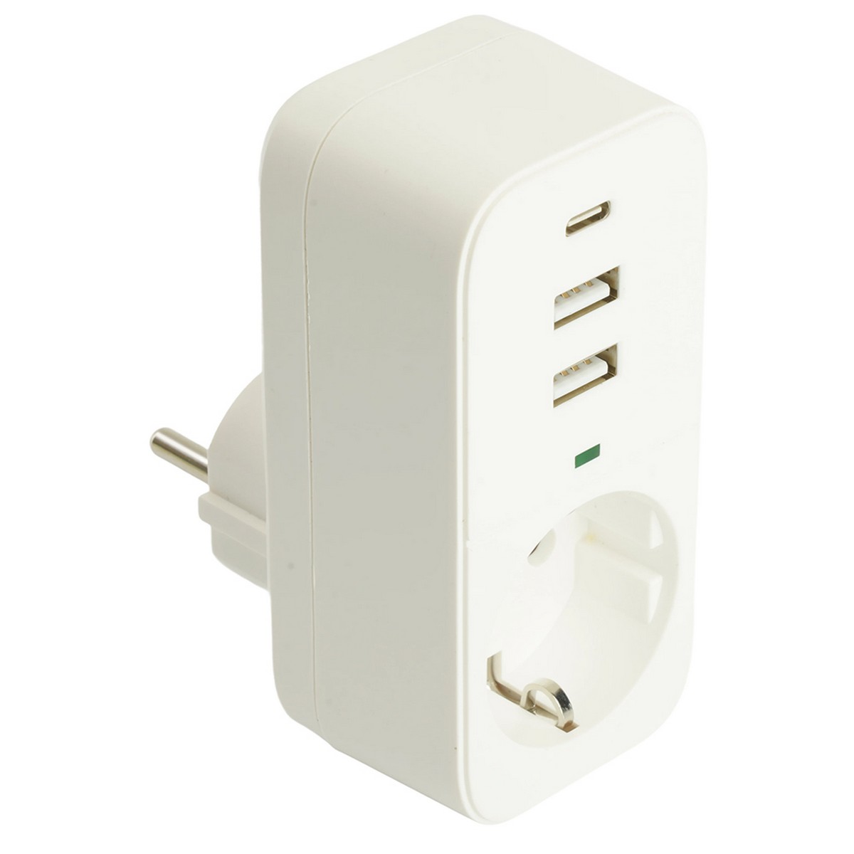 Колодки и удлинители, тройники Сетевой фильтр 1-местный с/з STEKKER HM81-11-1 2USB+1Type-C Nova белый 50142 