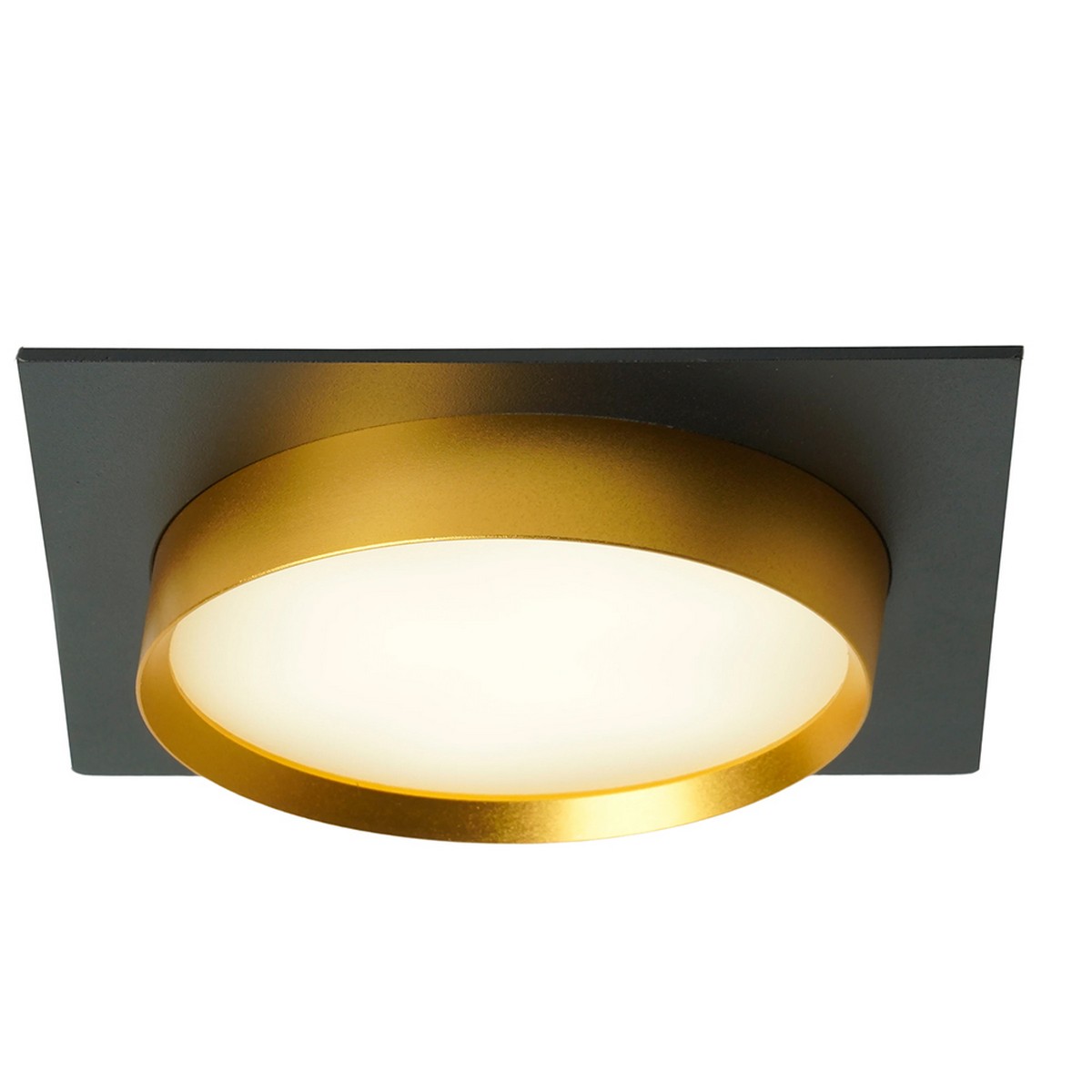 Встраиваемые светодиодные светильники Светильник встраиваемый Feron DL506 потолочный GX53 черный + золото квадрат 51364 