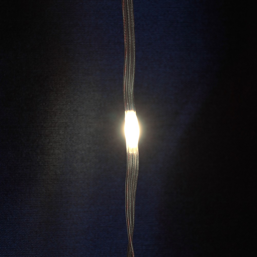 Светодиодная гирлянда Feron CL26 занавес Водопад 2*2м + 3м 230V 5000К, статичная, c питанием от сети, прозрачный шнур 48596