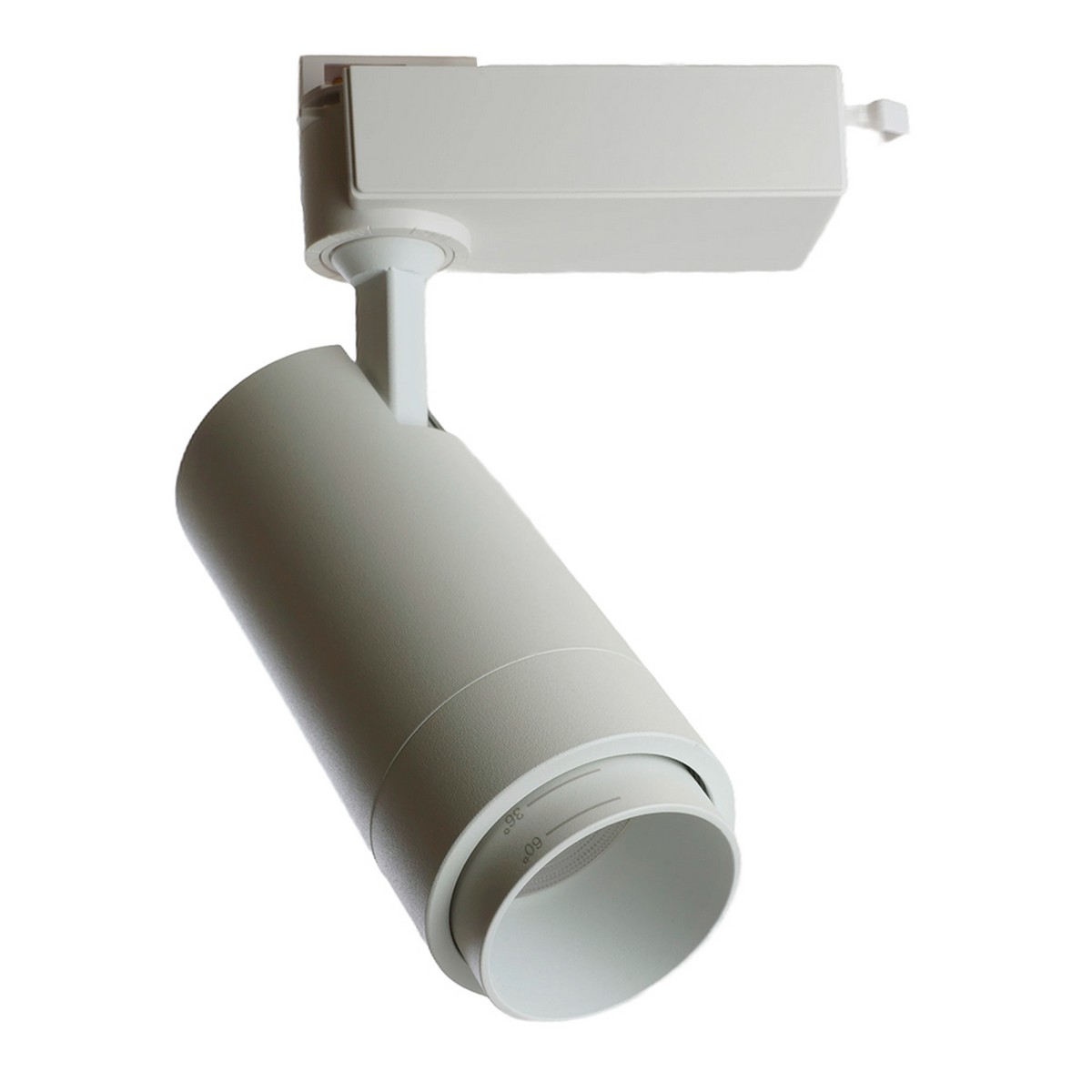 Трековые светодиодные светильники Светодиодный светильник Feron AL137 трековый 20W 4000K белый изменяемый угол освещения 15-60 град 51175 