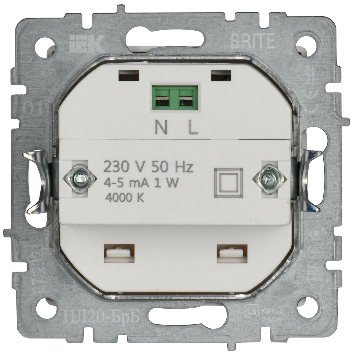 IEK Brite Белый Подсветка IEK BRITE LED встраиваемая ПЛ20-БрБ белый BR-FL20-K01