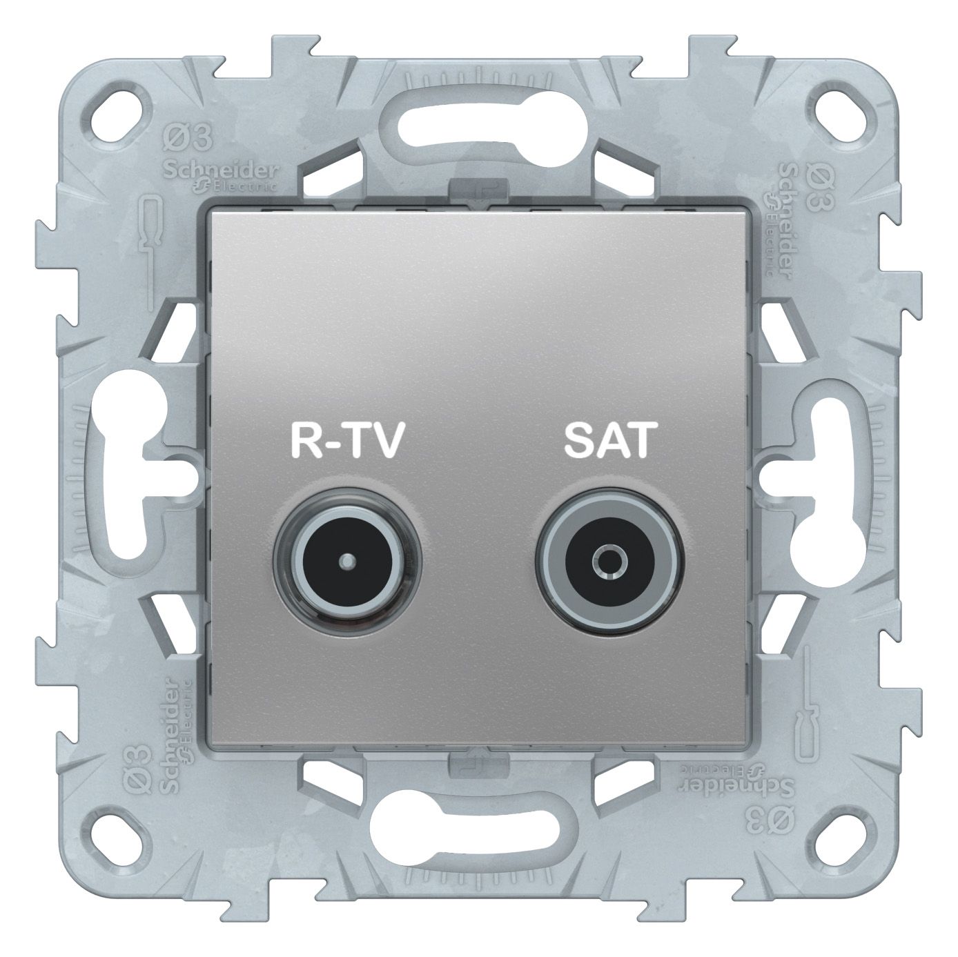 Розетки и выключатели Unica NEW алюминий Розетка R-TV/SAT Unica New Алюминий оконечная NU545530