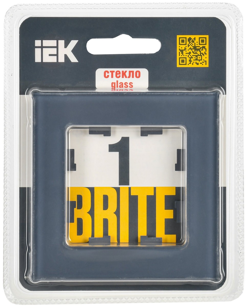 IEK Brite Рамки Рамка IEK BRITE DECOR Маренго матовый стекло 1-мест. РУ-1-2-Бр BR-M12-G-31-K35