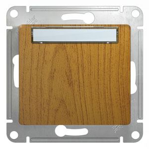 Glossa Дуб Кнопка Systeme Electric Glossa Дерево Дуб нажимная с табличкой, сх.1 GSL000519