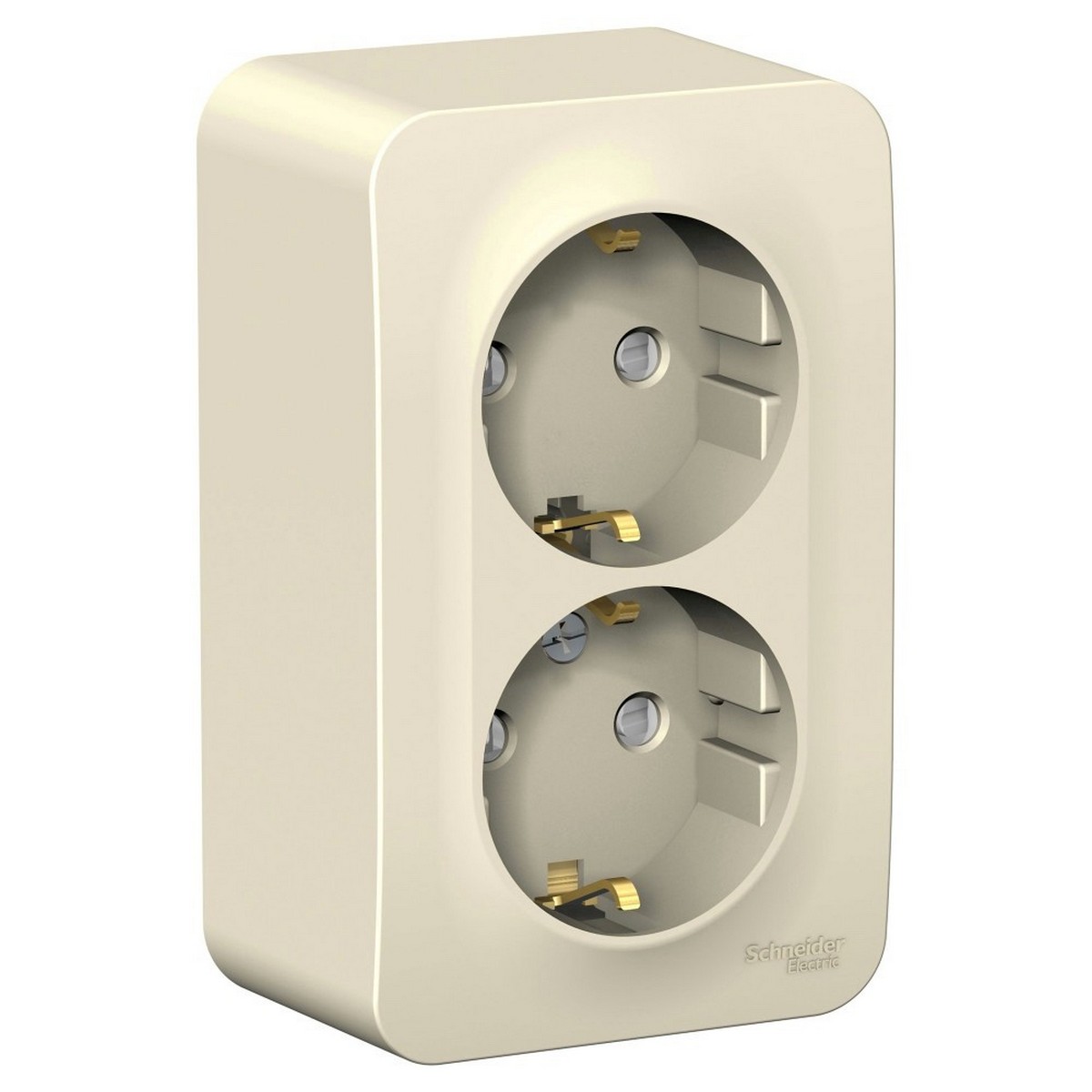 Blanca молочные розетки и выключатели Розетка SE Blanca 2-ая Молочная наружный с/з со шторками изолир. пластина BLNRA011212