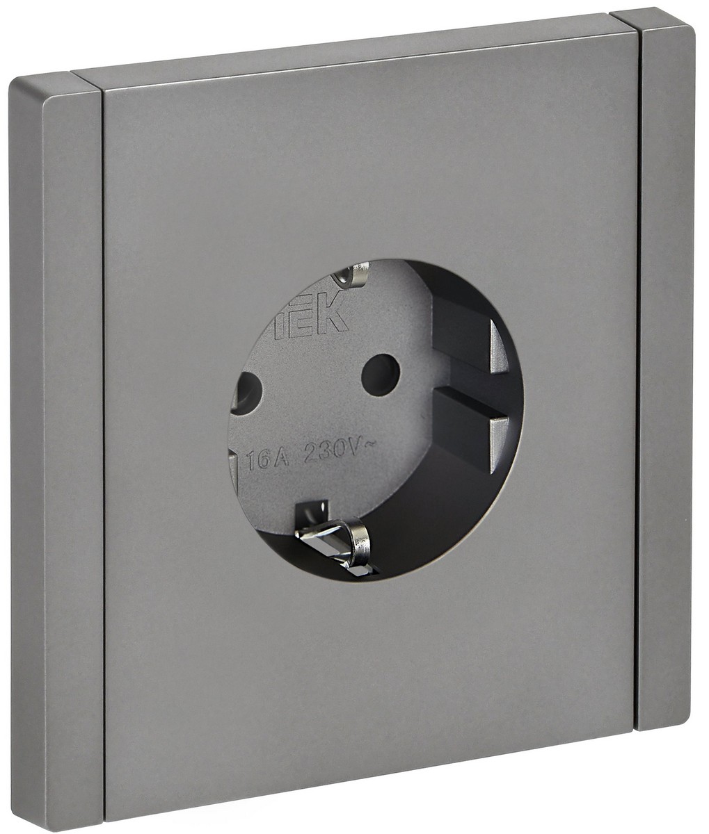 IEK FORTE&PIANO Сталь Розетка IEK FORTE&PIANO Сталь с/з со шт безвинтовое крепление 16А FP513
