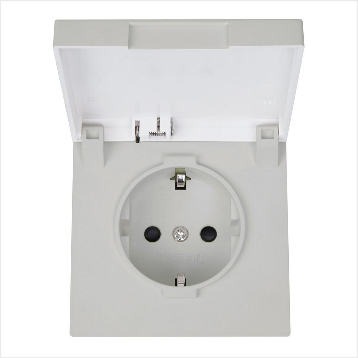JASMART FD - розетки и выключатели Розетка JASMART FD SCHUKO с крышкой и защитными шторками матовый Тауп (soft touch) 5505PTM