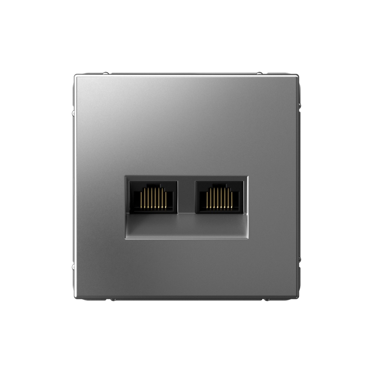 ArtGallery Сталь Розетка компьютерная Systeme Electric ArtGallery Сталь двойная RJ45+RJ45, кат. 5е,