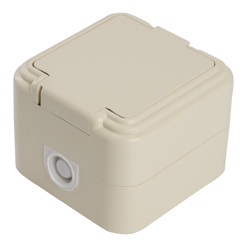 Накладные розетки и выключатели Stekker Розетка 1-местная с/з с крышкой STEKKER PST16-21-44 16А IP44 слоновая кость Брест 49058