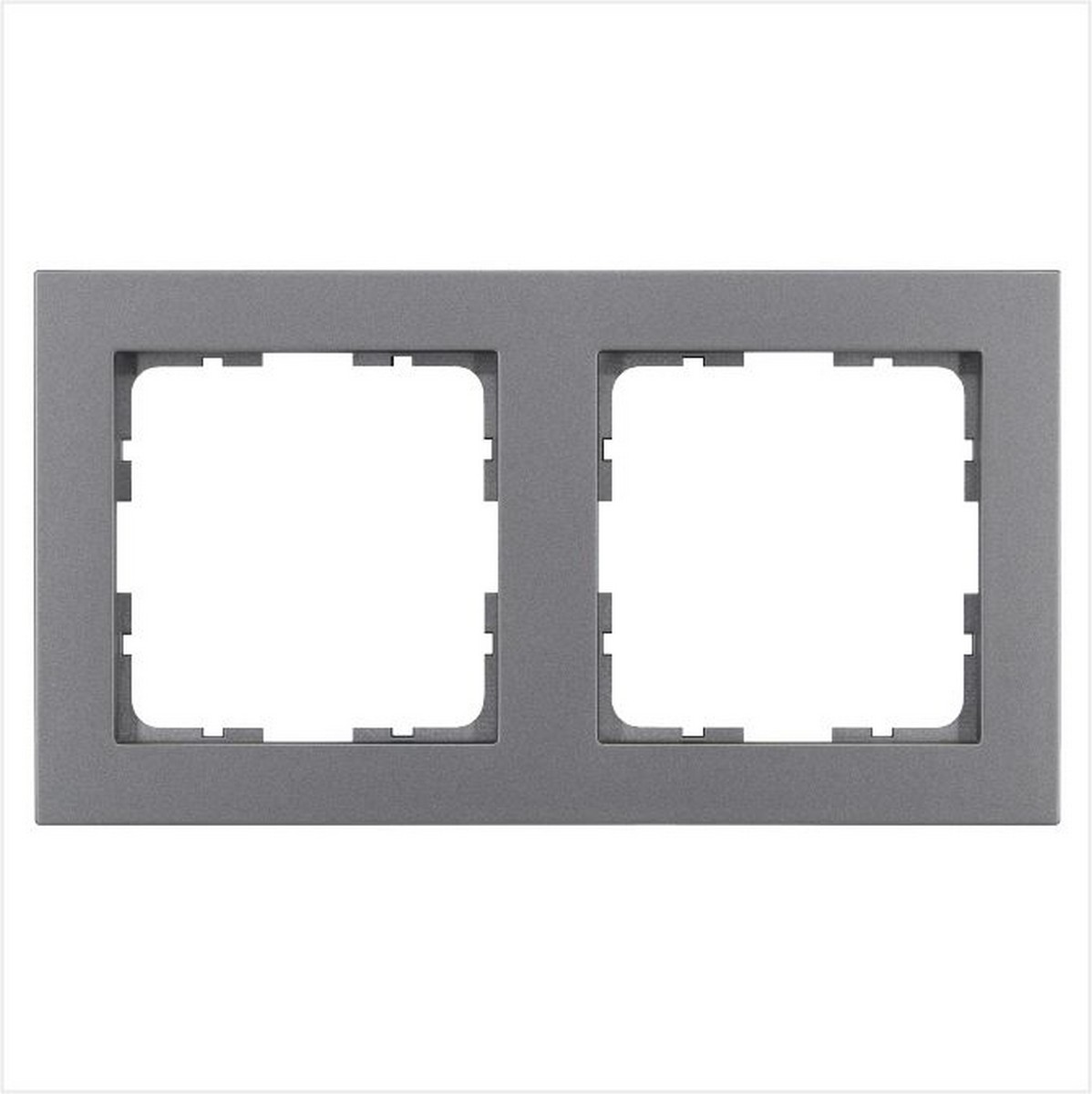 JASMART G - розетки и выключатели Рамка JASMART G-Classic 2-постовая Алюминий G1002S