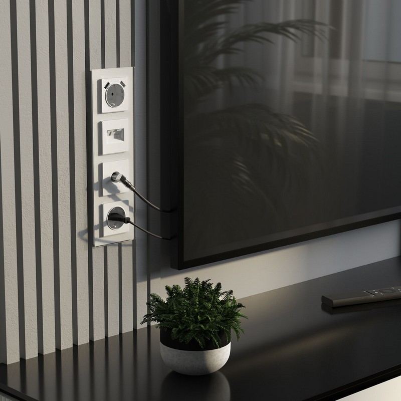 Werkel Белый матовый механизмы Розетка Werkel двойная Ethernet RJ-45 (белый матовый) W1181161