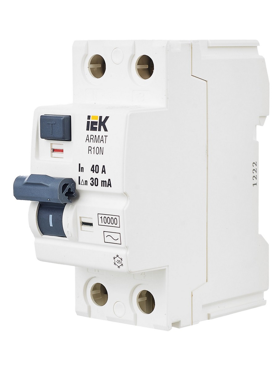 IEK ВДТ УЗО IEK ARMAT R10N 2P 40А 30мА тип AC AR-R10N-2-040C030 