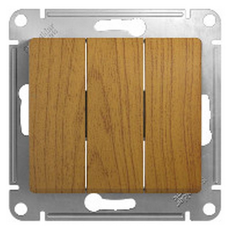 Glossa Дуб Выключатель Systeme Electric Glossa Дерево Дуб 3-клавишный, сх.3 GSL000531