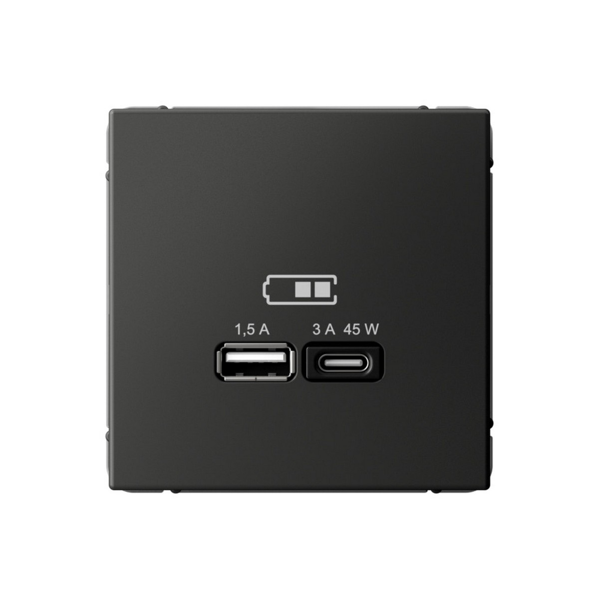 ArtGallery Базальт USB Розетка Systeme Electric ArtGallery Базальт A + тип-C 45Вт высокоскор.заряд. QC PD GAL001429