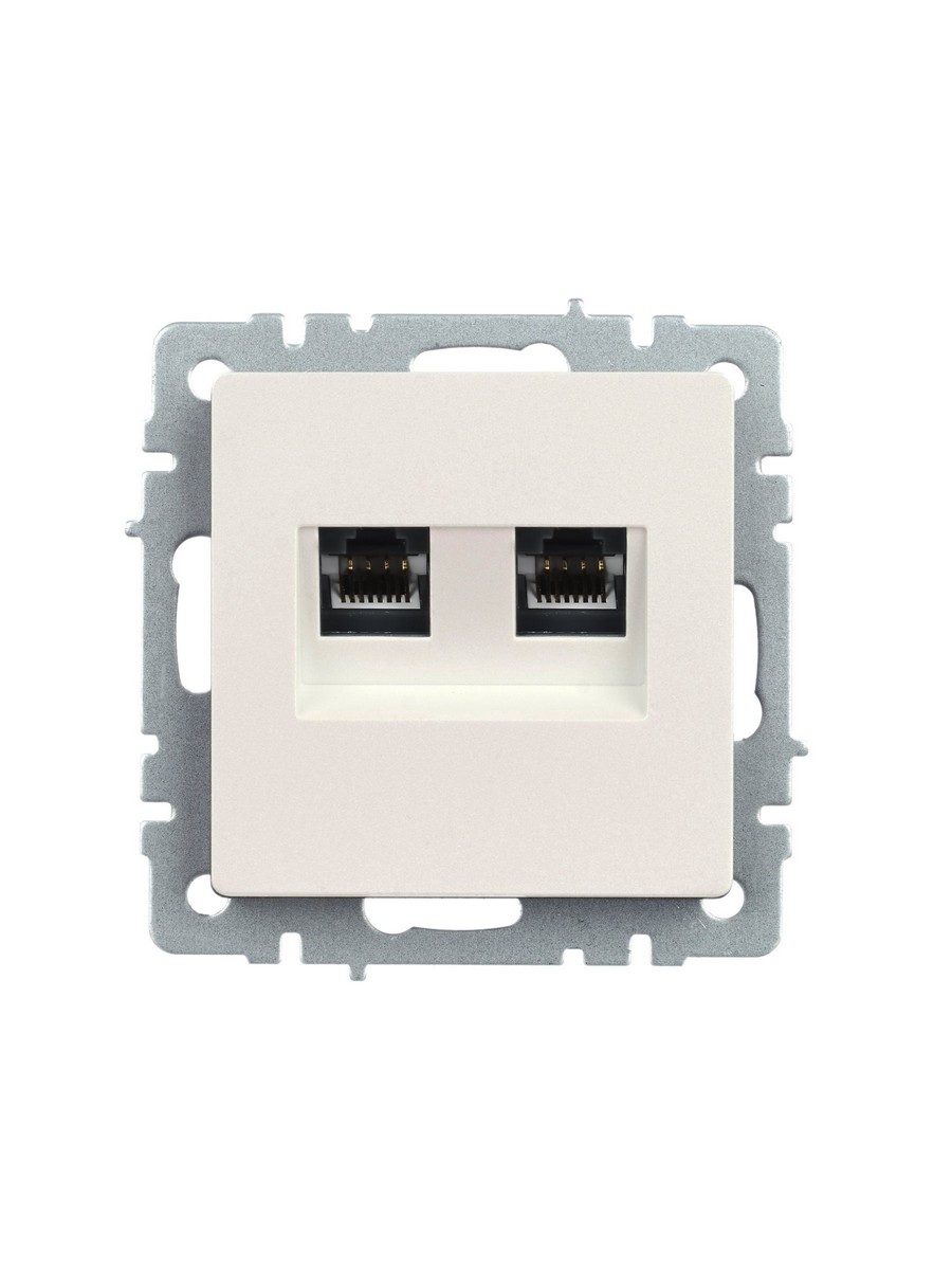 IEK Brite Жемчуг Розетка IEK BRITE компьютерная двойная кат.5E RJ45 РК10-2-БрЖ жемчуг BR-K20-1-K36