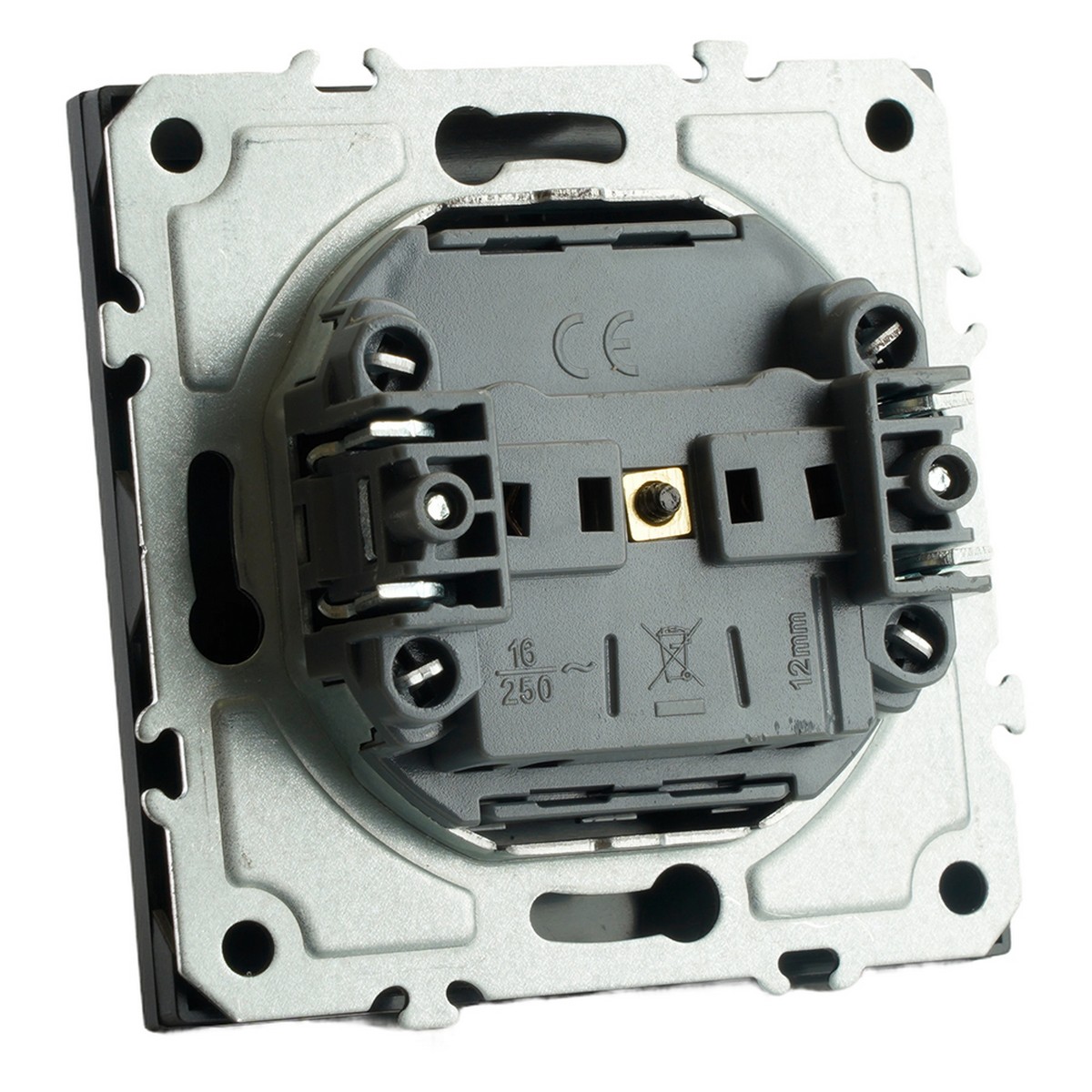 Эмили - Розетки и выключатели Stekker Розетка 1-ая с крышкой с защ. штор б/з STEKKER Эмили RST16-5113-05 черный уголь soft touch 49852