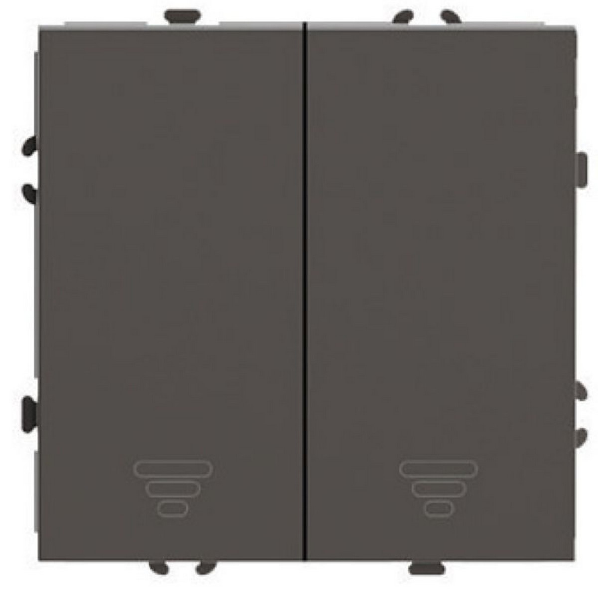 Эмили - Розетки и выключатели Stekker Выключатель 2-клавишный самовозвратный STEKKER Эмили RSW10-5113-09 антрацит soft touch