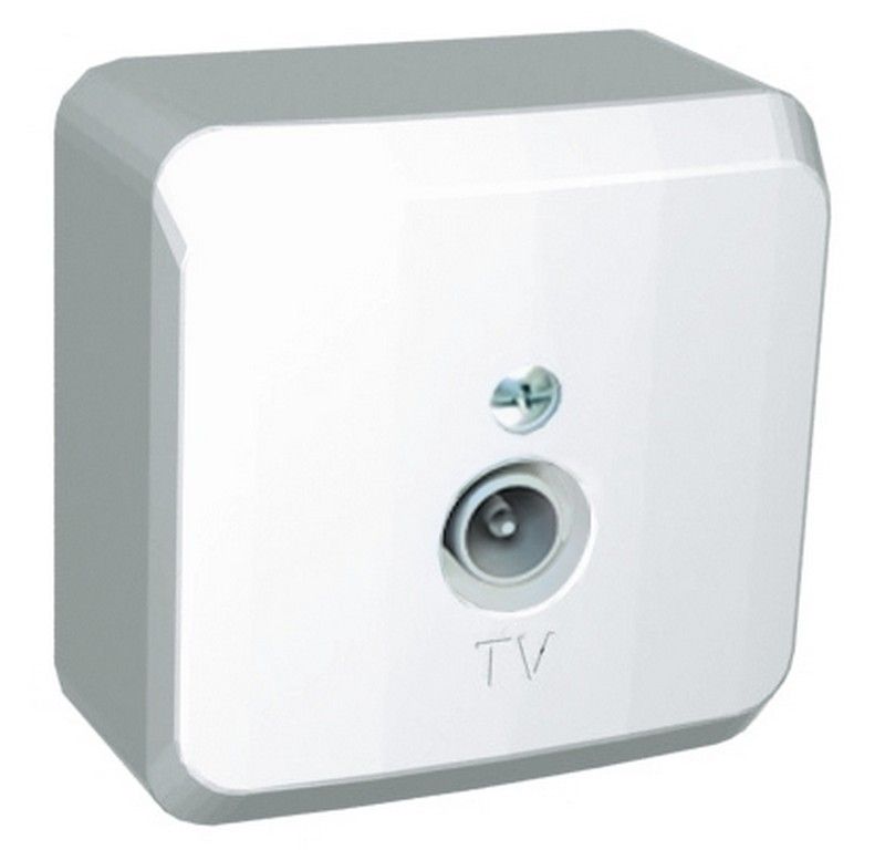 Этюд Белый Розетка TV Schneider Electric Этюд наружный Белый единственная 0,7dB TVA-002B